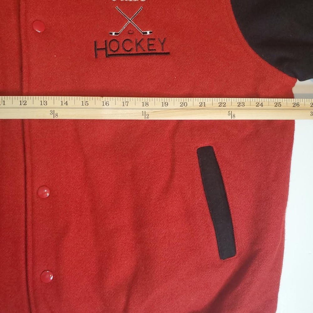 Vintage 1990s Hockey Varsity Letterman Jacket Divine Child Catholic High School - Picture 12 of 13
